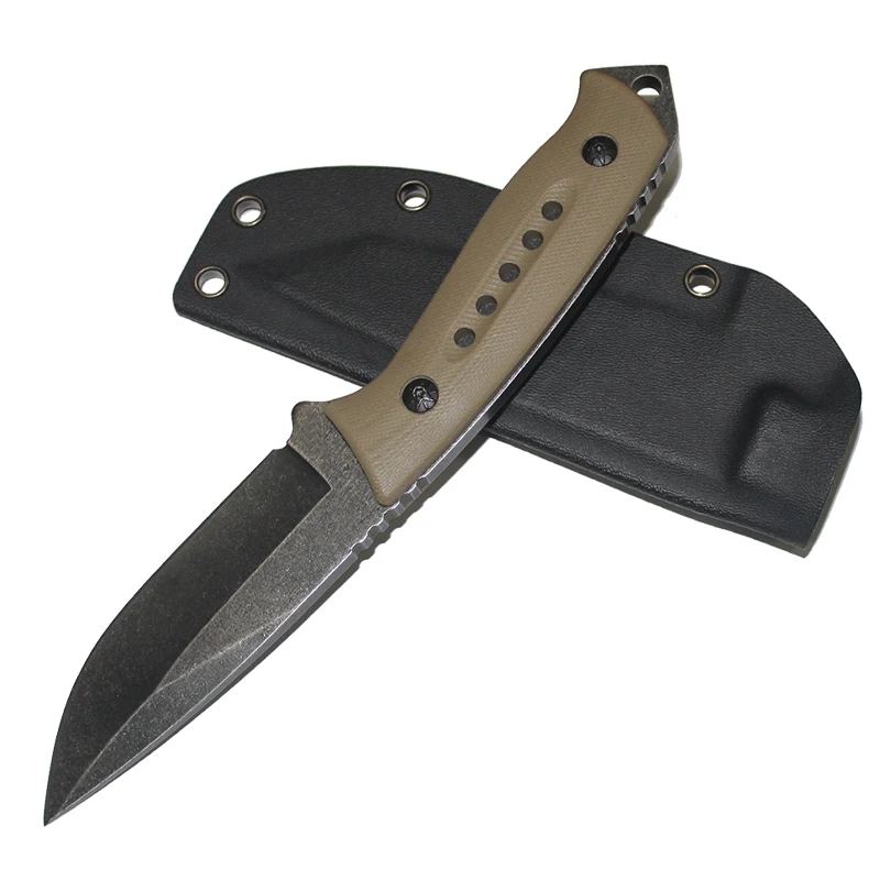 G10 Survival Camping Self Defense Emergency Hiking Fixed Blade Knife with Glass Breaker