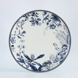 Wholesale Ceramic Antique Plates Floral Painting DesignFine Bone China Round Large Ceramic Charger Plate