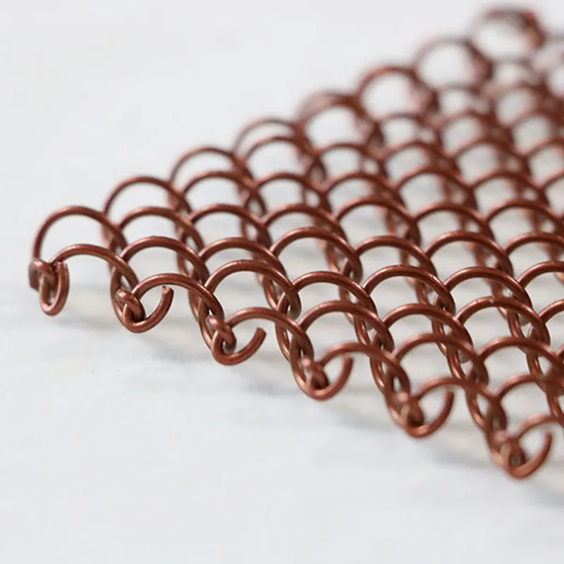 Decorative hanging metal coil drapery spiral wire fabric curtain mesh