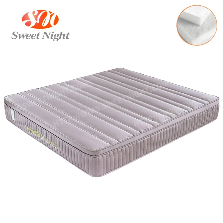 Luxury euro top memory foam natural 100 latex pocket spring mattress china wholesale