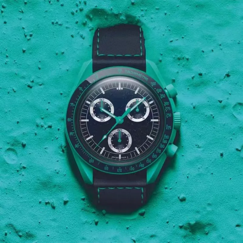 2024 Latest White Planet New Moon Watch for Men Automatic Mechanical Bioceramic Quartz Black Variant Ocean wrist watch OEM
