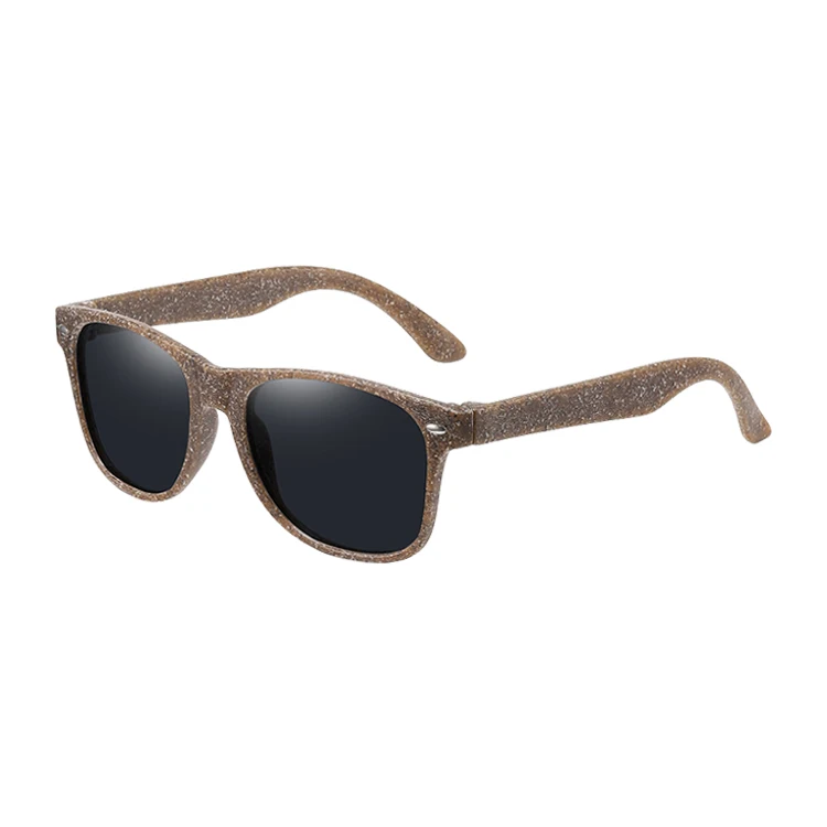 Wholesale Coffee Waste Gounds Eco Recycled Sun Glasses Classic Anti-UV Square Frame Sunglasses With Rivet Decorate