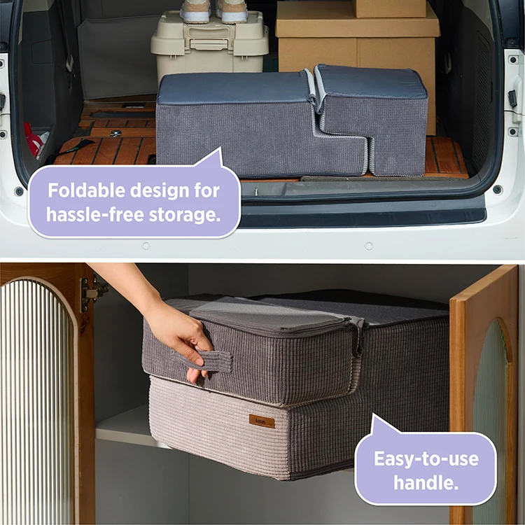 High Density Foam 2 3 4 5 Tier Pet Steps Portable Pet Dog Ladder Pet Stairs for Sofa and Bed