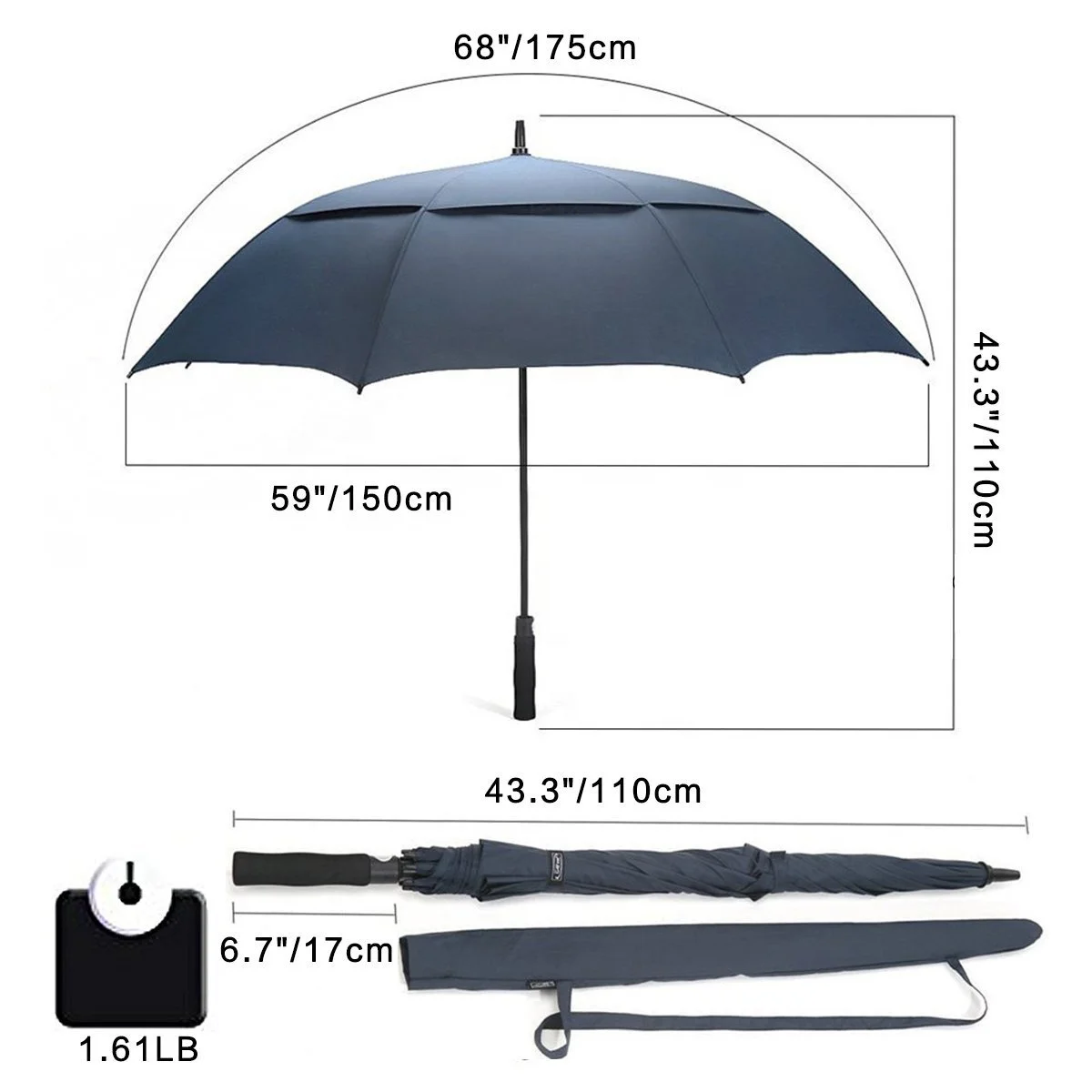  Зонт для гольфа с логотипом на заказ оптовая продажа низкая