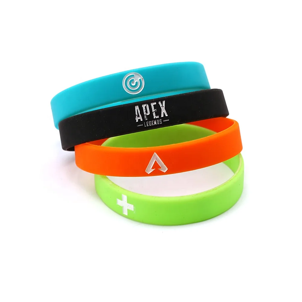 Wholesale Custom High Quality Wristband Silicone Logo Fashion Rubber  Bangle elastic Bracelets