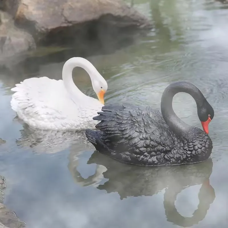 Factory directly garden ornaments sculpture fiberglass animal swan poly resin life size goose for park decoration