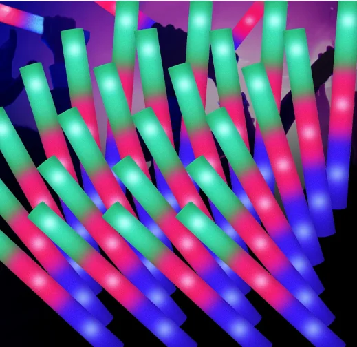 Giant 16 Inch Foam Glow Sticks Halloween Party Supplies Favors 3 Modes Color Changing Led Light Sticks Glow for Concerts party