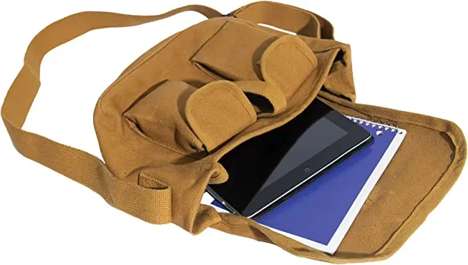 Travel Washable Canvas Shoulder Bag Heavy Weight Cotton Canvas School Shopping bag