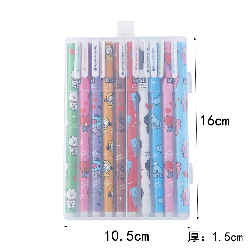 Colored Ink Gel Pens Set for Kids Adult Coloring 0.5mm Extra Fine Point Cute Stationery