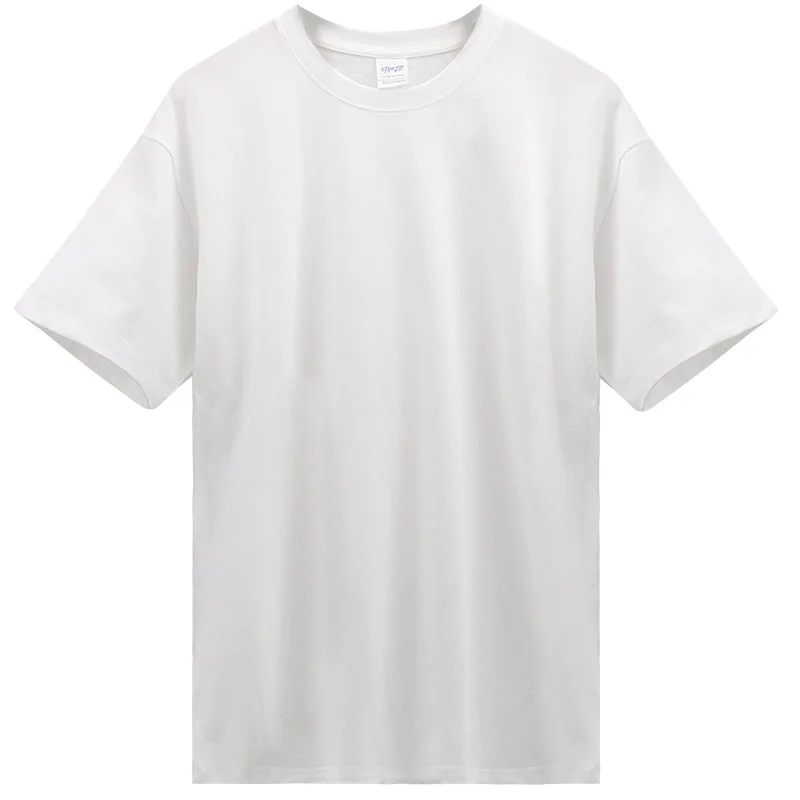 260 Gsm хлопковые мужские футболки большого размера с логотипом Пользовательский логотип печатная простая футболка пользовательская печать без рисунка для