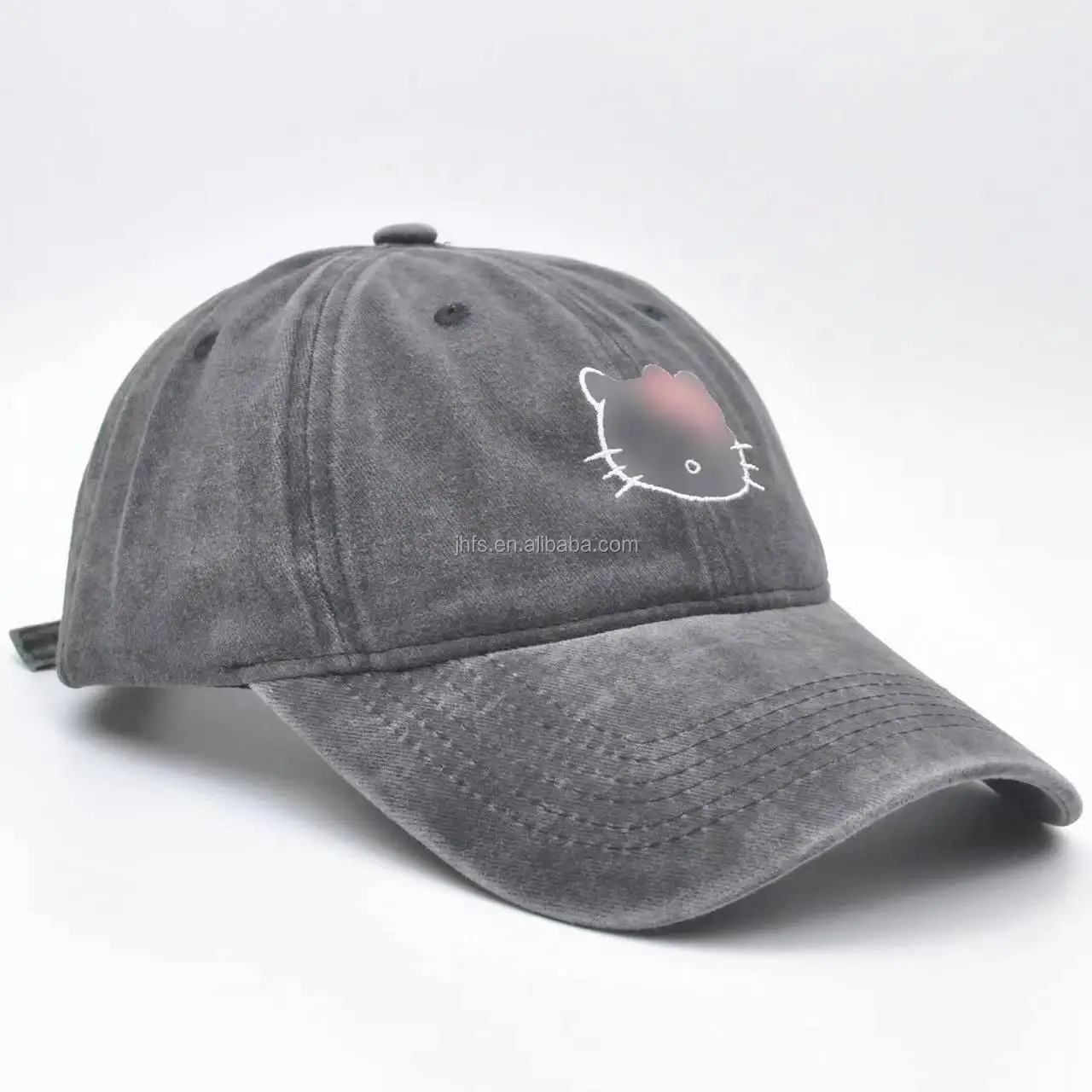 J&H 2023 hot sale denim embroidery hats snapback baseball cap women and men trucker hats fashion ripped sports tops