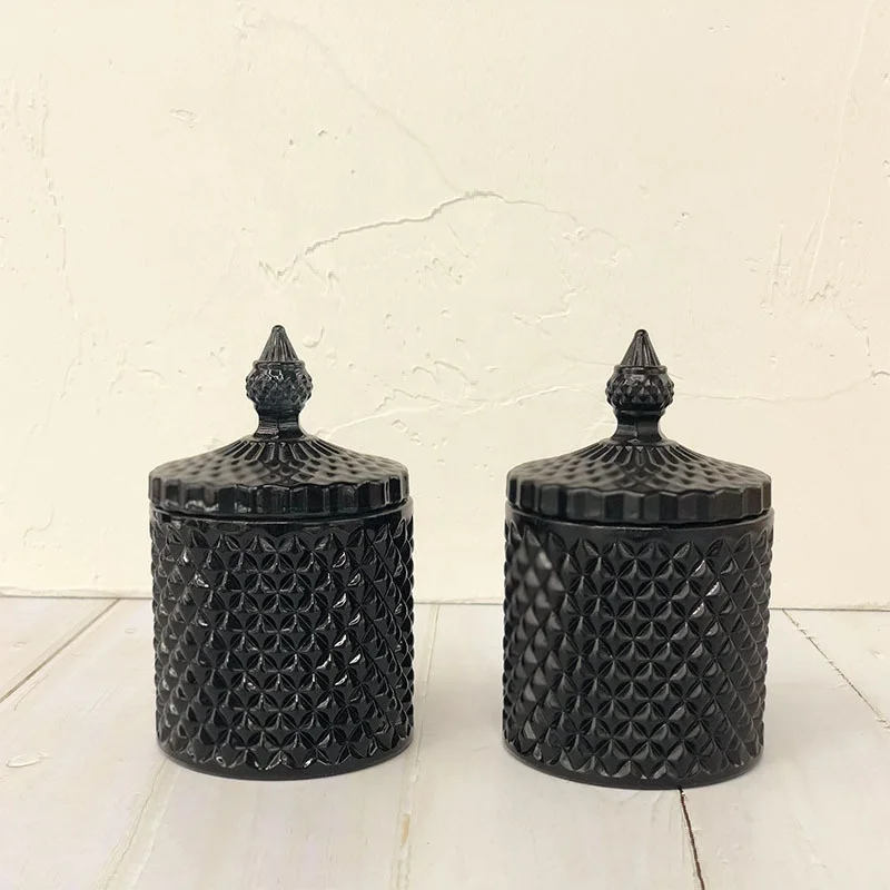 Custom popular European Candle jar household decoration empty crystal geo cut glass candle container for candle making