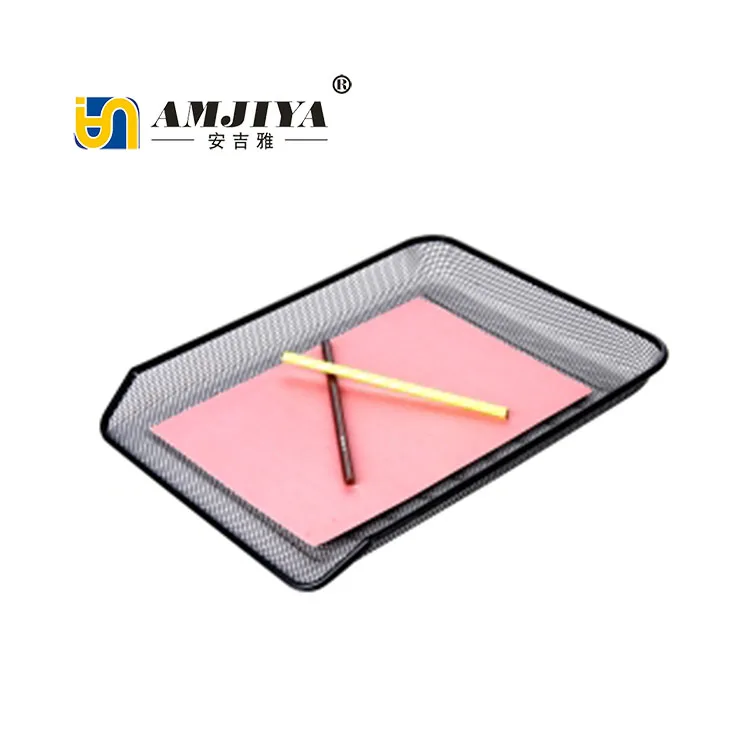 Office Desk Organizer Metal Mesh Desktop File Paper Tray