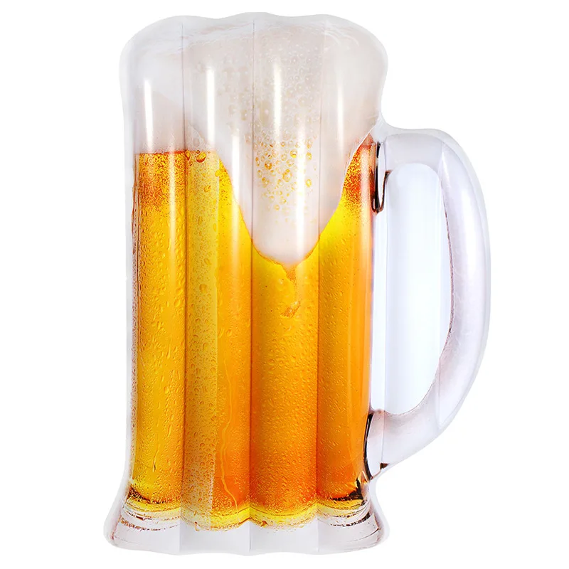 Inflatable Beer Glass Pool Float Durable Plastic Blow Up Beer Mug Water Swimming Lounge Island