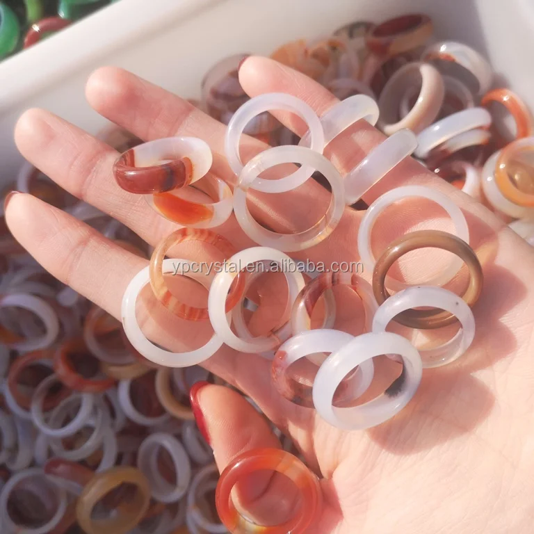 Factory direct selling Natural Jade Onyx Chalcedony Pendant Female Ring Crystal Ring