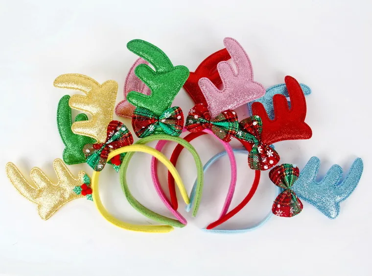 Variety Christmas Santa Headbands Reindeer Antlers Christmas Head Bands for Christmas Holiday New Years Decoration