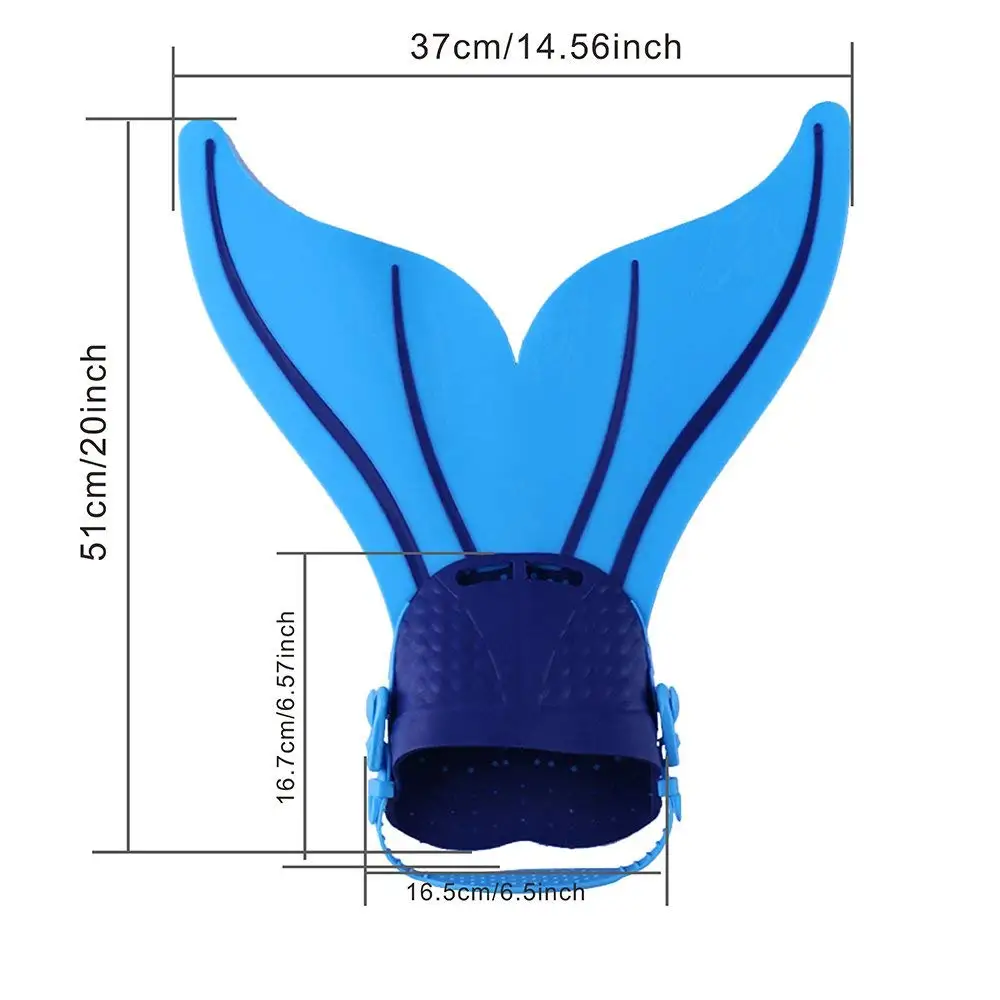 High Quantity Adjustable Diving Mermaid Monofin Kids Plastic Silicone Flipper Shoes For Mermaid Tail Swimming Fins