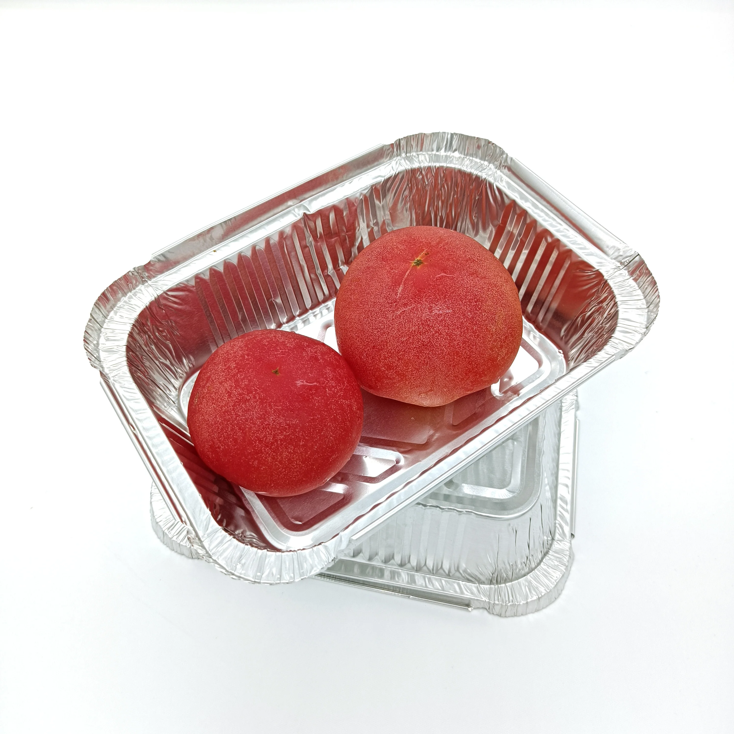 Wholesale takeaway shallow roasting rectangle pizza disposable baking catering loaf flight aluminum coloured baking foil tray