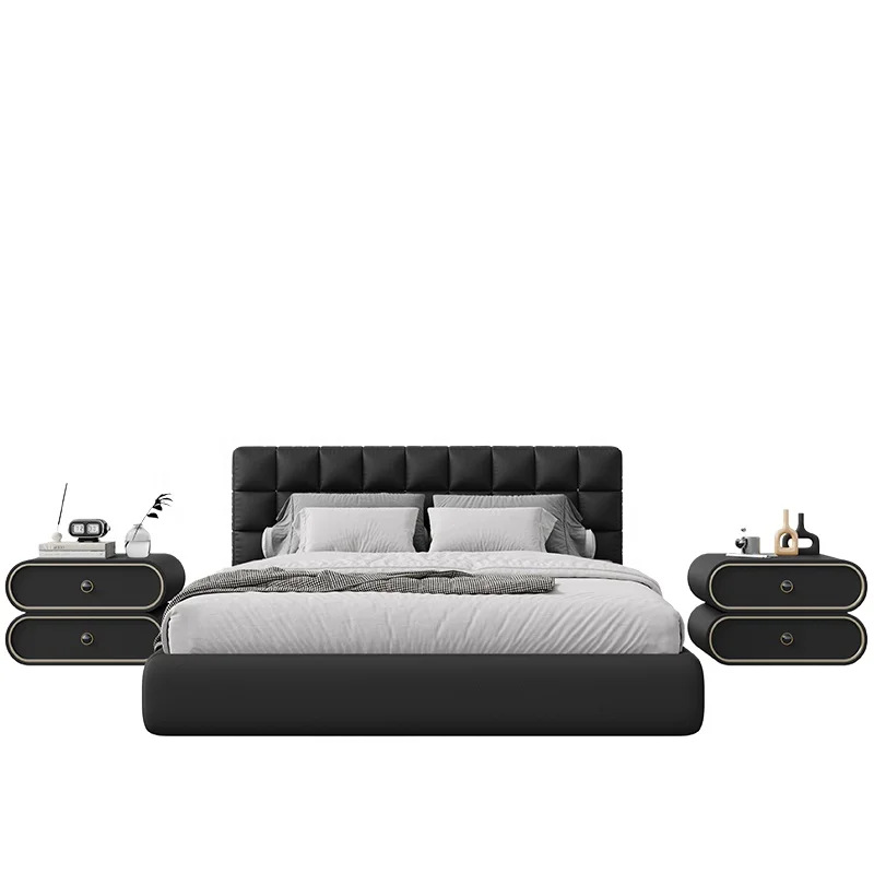 fabric bed  wholesale hotel bedroom bedding furniture set double luxury wooden queen size up-holstered beds