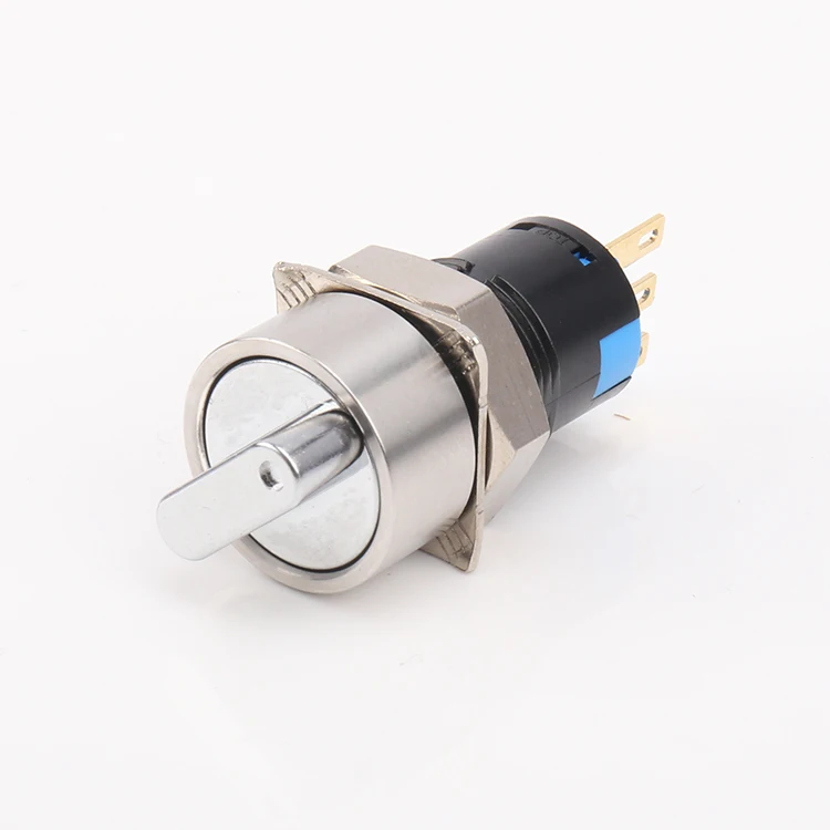 10a 15a 16a High Current 16mm Metal Switch Waterproof Latching Stainless Steel rotary Switch