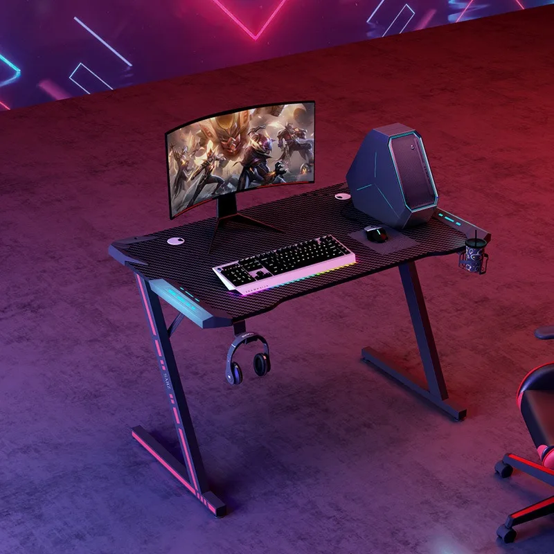 Игровой стол Z-образной формы светодиодное освещение держатель для чашки и наушников оптовый компьютерный игровой