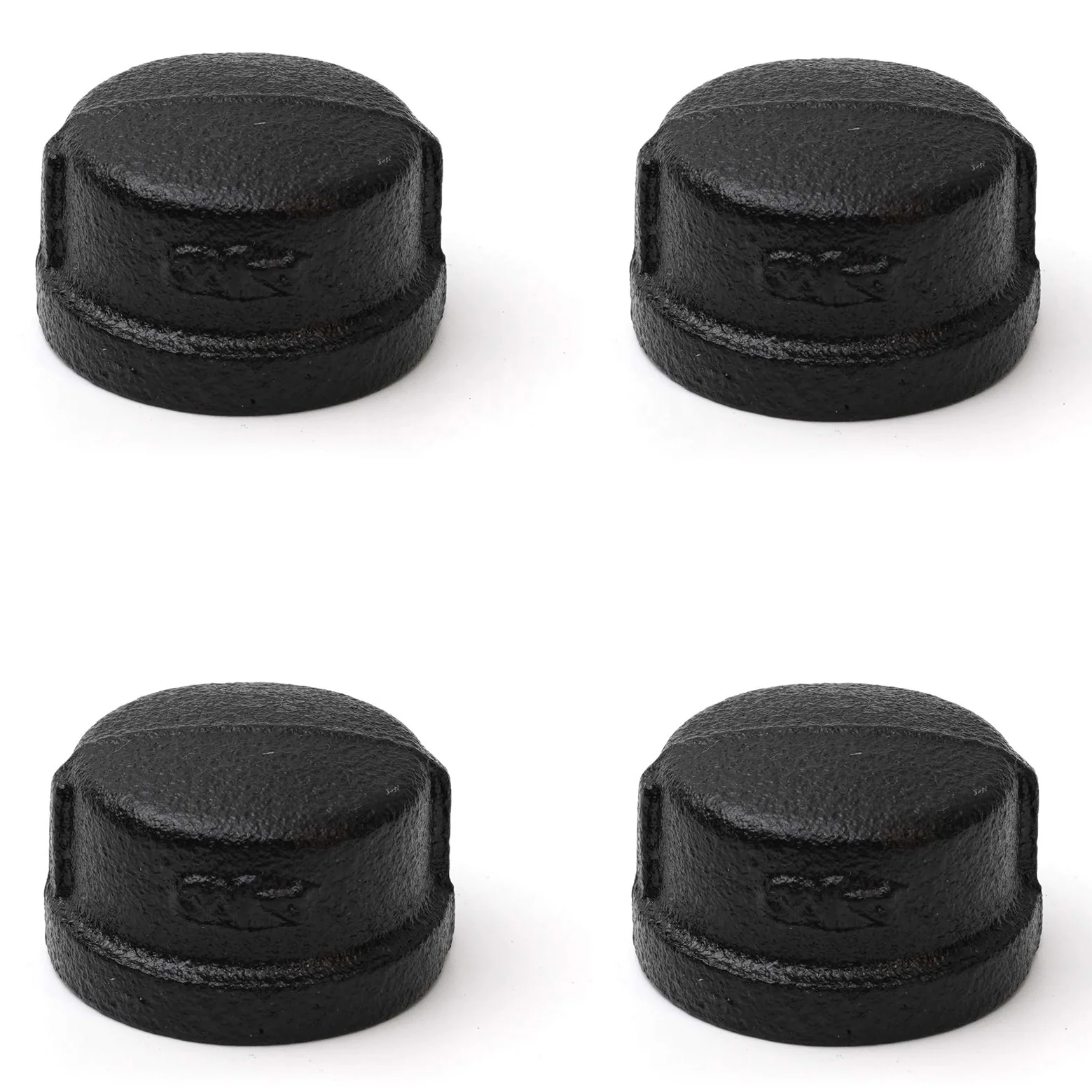 Black Pipe Cap Home Black Malleable Iron Cast Pipe Caps For Steam-punk Vintage Shelf Bracket DIY Plumbing Pipe Fittings Decor