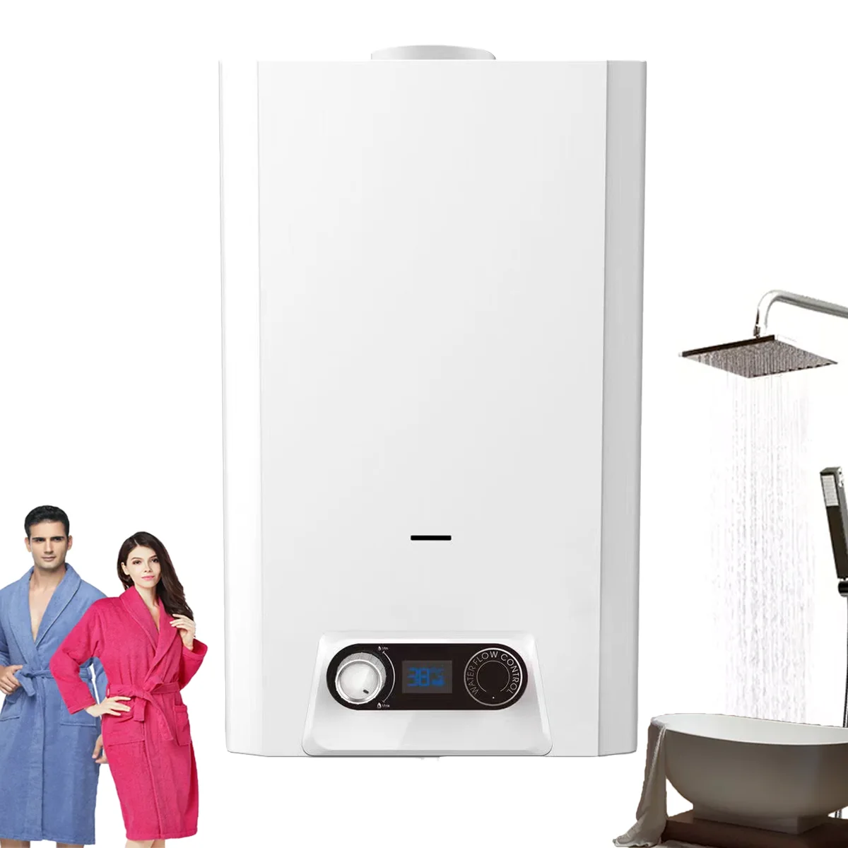 Thailand Hotel Home Energy Saving Wall Hung 2 Heat Exchangers Water Heater 20 KW Combi Gas Boiler gas water heater