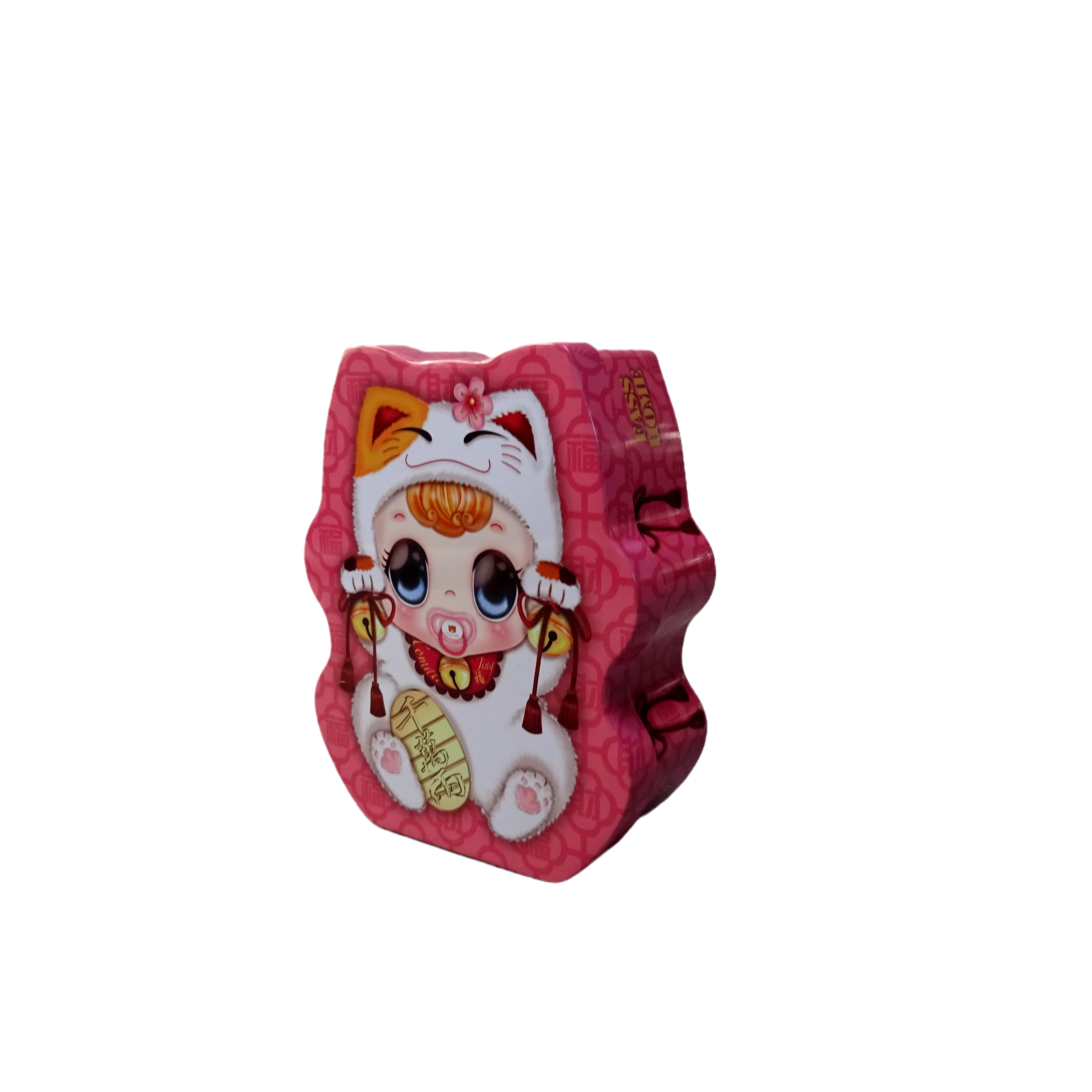 Manufacture design cat  shape tin box  festival style tin can gift packaging boxes