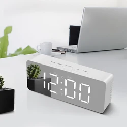 Led Multi-function Digital Snooze Display Time Table Alarm Mirror Clock Led Mirror Clock