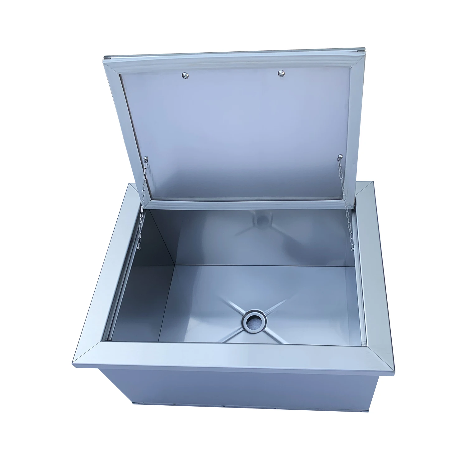 Modernization Flush Mount Stainless Steel Ice Box Outdoor Built in Workbench Commercial Storage Bin