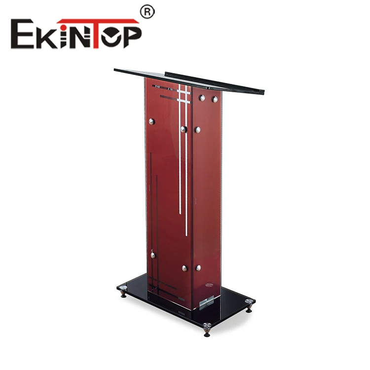 Ekintop оптовая продажа красная прозрачная люцитовая трибуна акриловые церковные подиумы и кафедры с держателем для книг школы