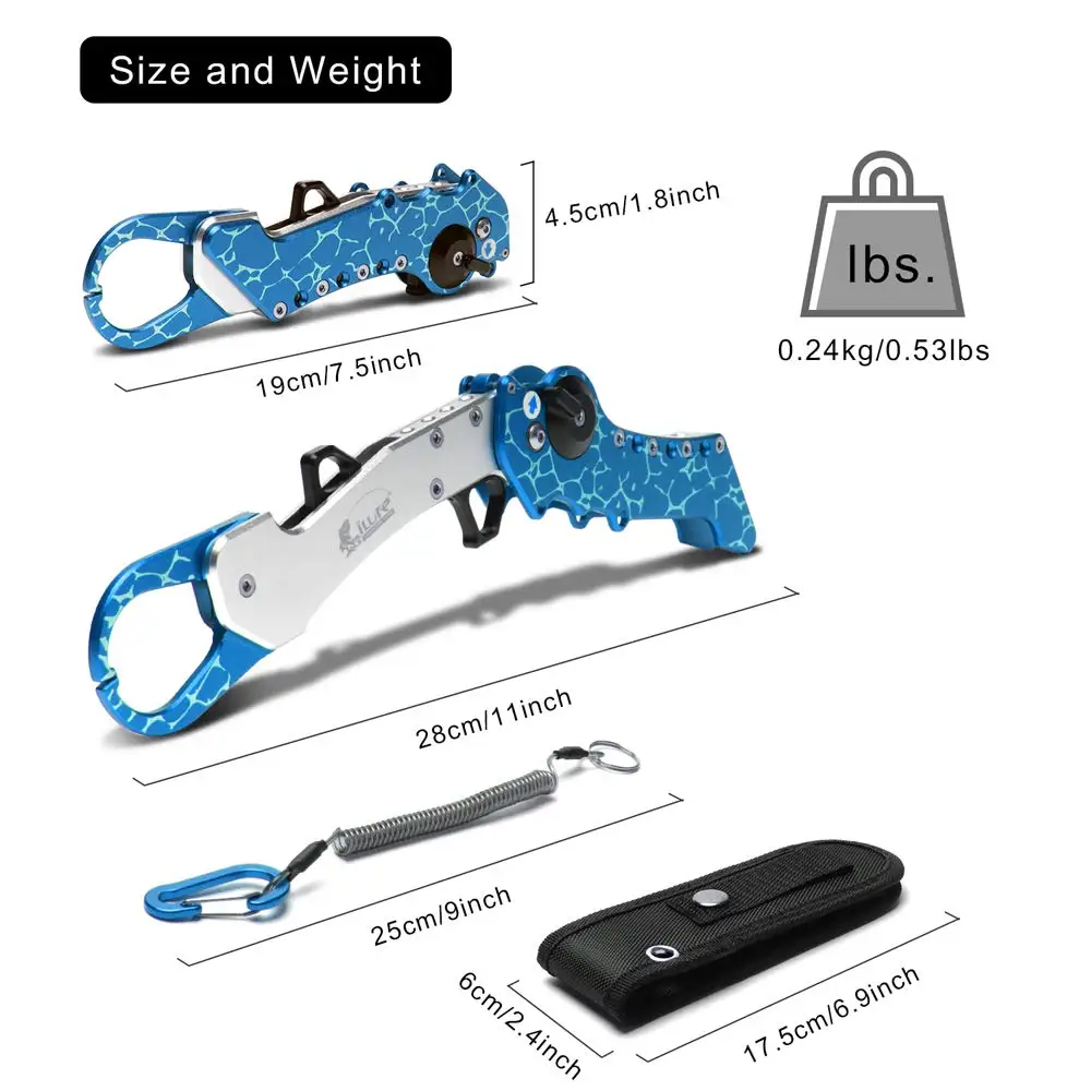 Promotion colorful fishing gear equipment set products aluminum fish mouth clamp tool fish gripper