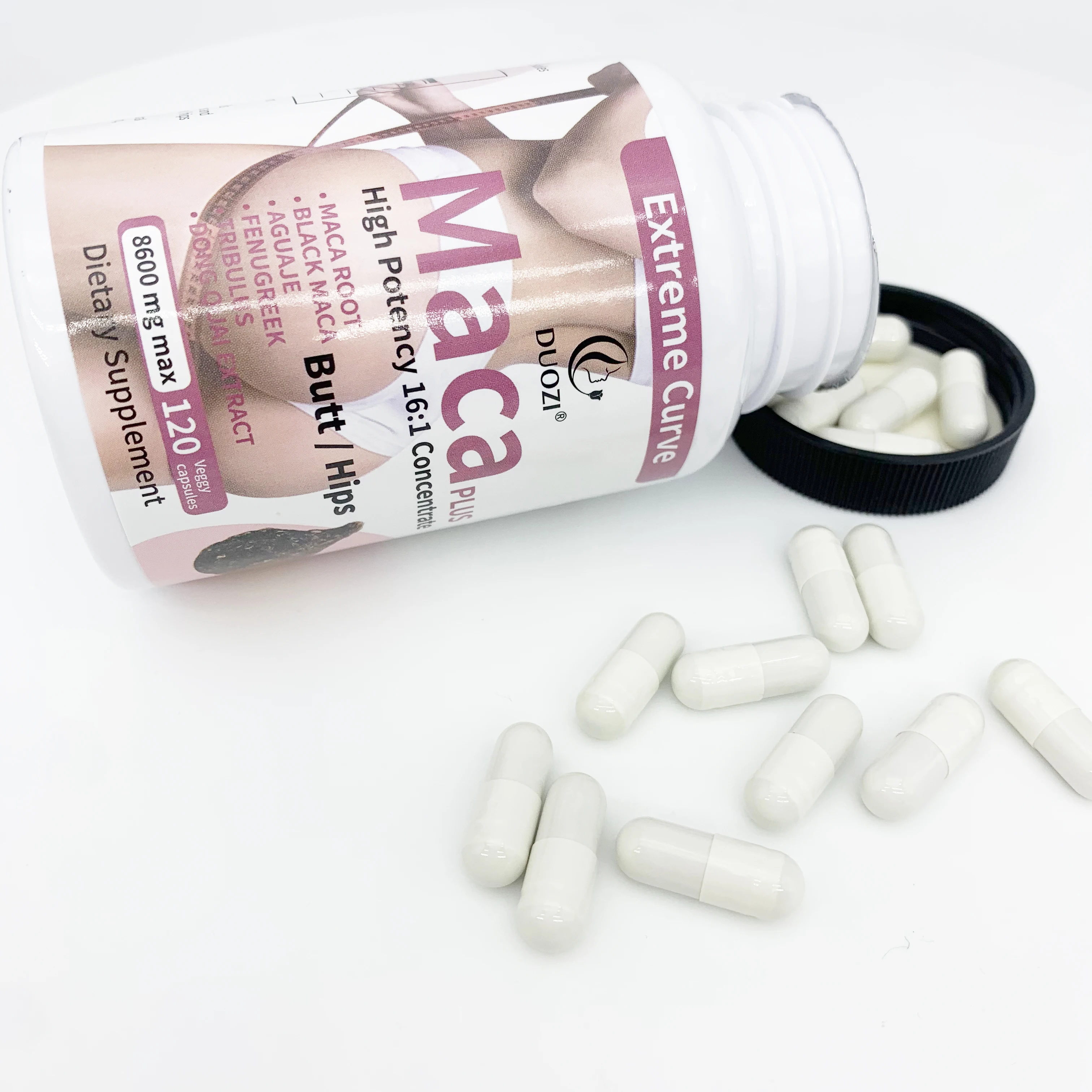 OEM factory price hip butt enlargement booty maca root pills strong maca extract organic ultimate maca pills 120 capsules