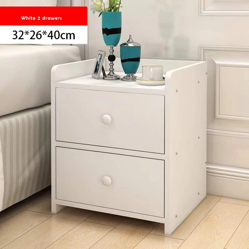 White Bedside Organizer Modern Design Bed Side Table Wooden Style Storage Furniture Bedroom Bedside Table