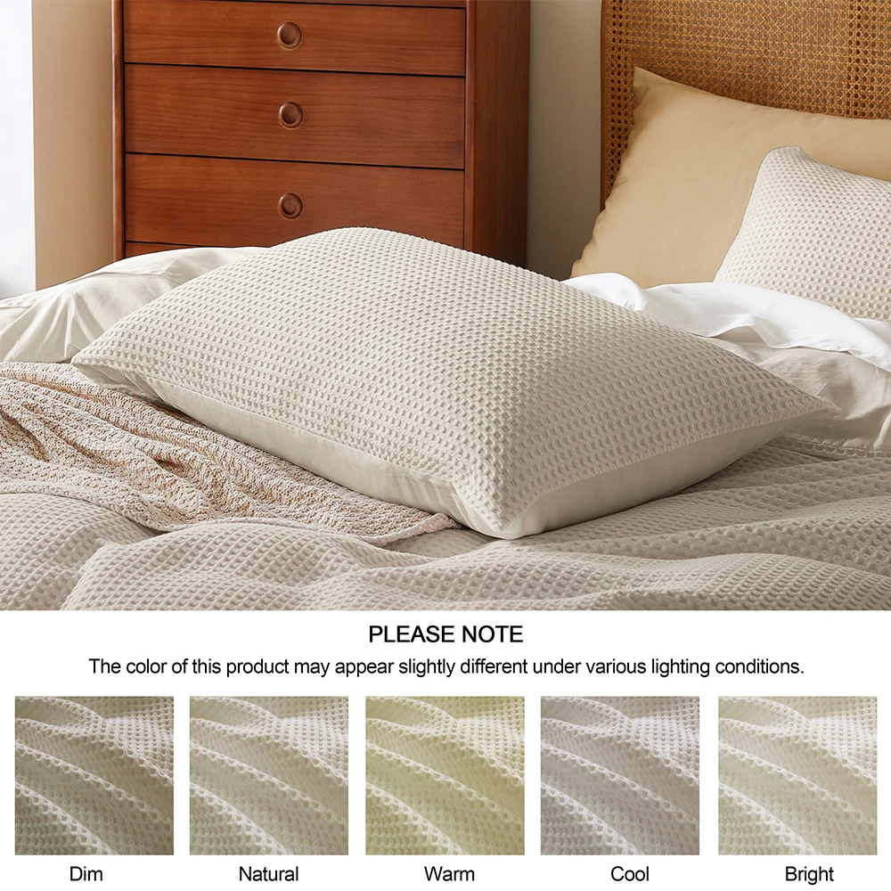 3Pieces High Quality Custom Quilt Luxury Bedding Sheet sets Waffe Duvet Cover and Pillow Shams case Designer Comforter Sets