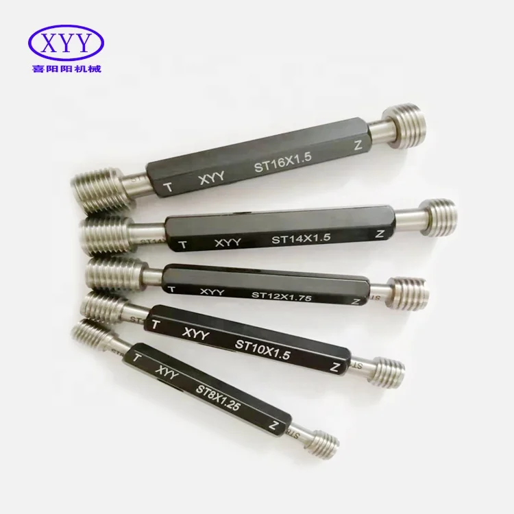 High Quality ST8*1.25 Steel Fastener Plug Gauge Metric System Go/No-Go Standard Thread Packed in Carton