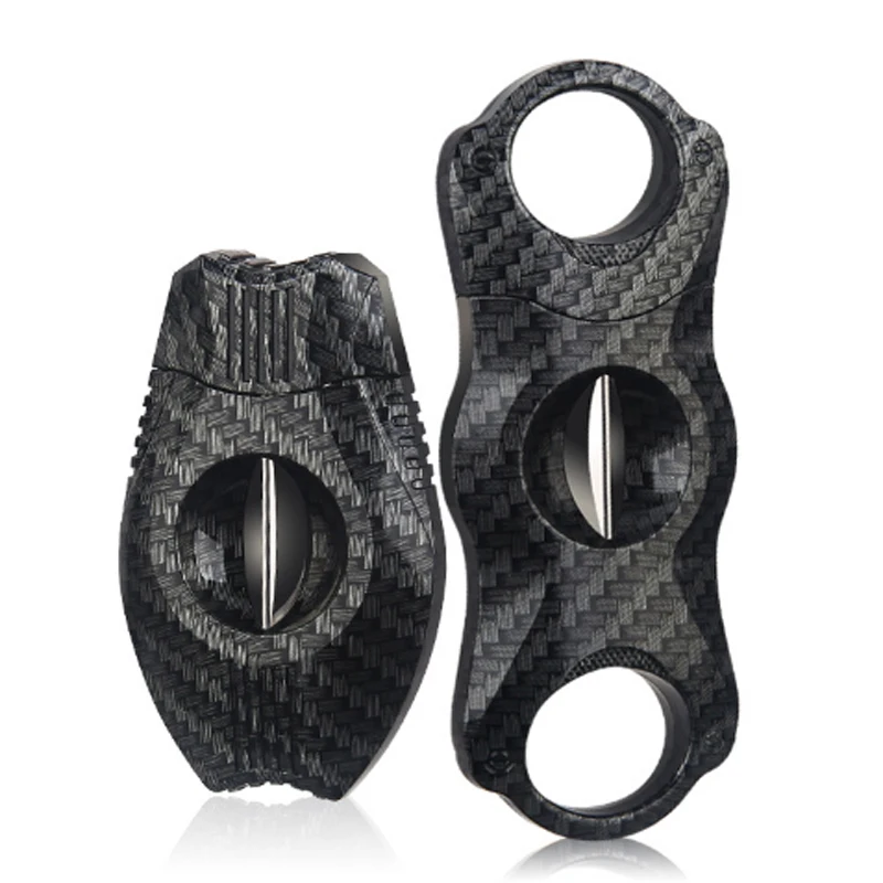 Hot Sale Stainless Steel Black Cigar Cutter V Shaped Custom Logo Portable Cigar Scissor