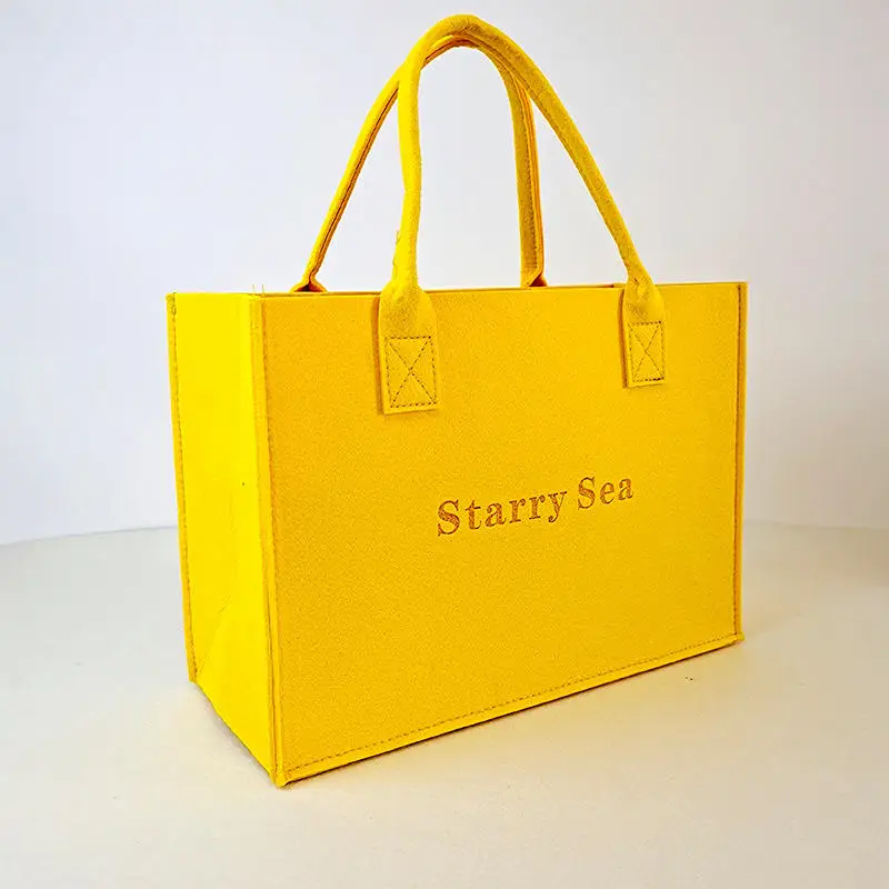 RU Fashion felt bag customization with minimalist letters Tote bag thickened with hand gift felt handbag customization