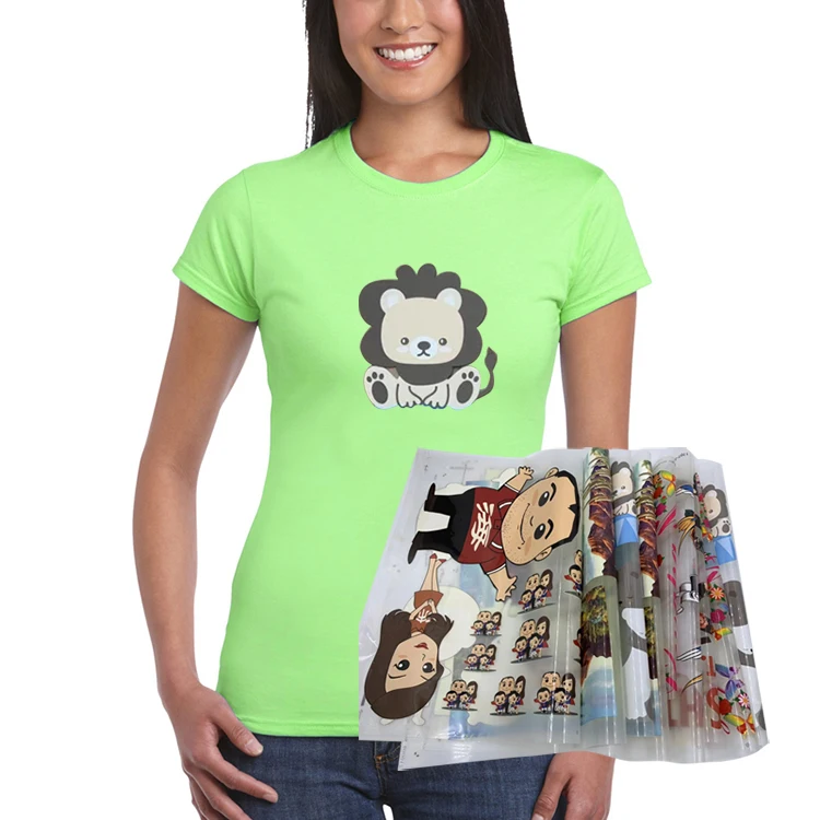 Custom high quality sheet plastisol textile heat transfer sticker printed labels for Clothing customization