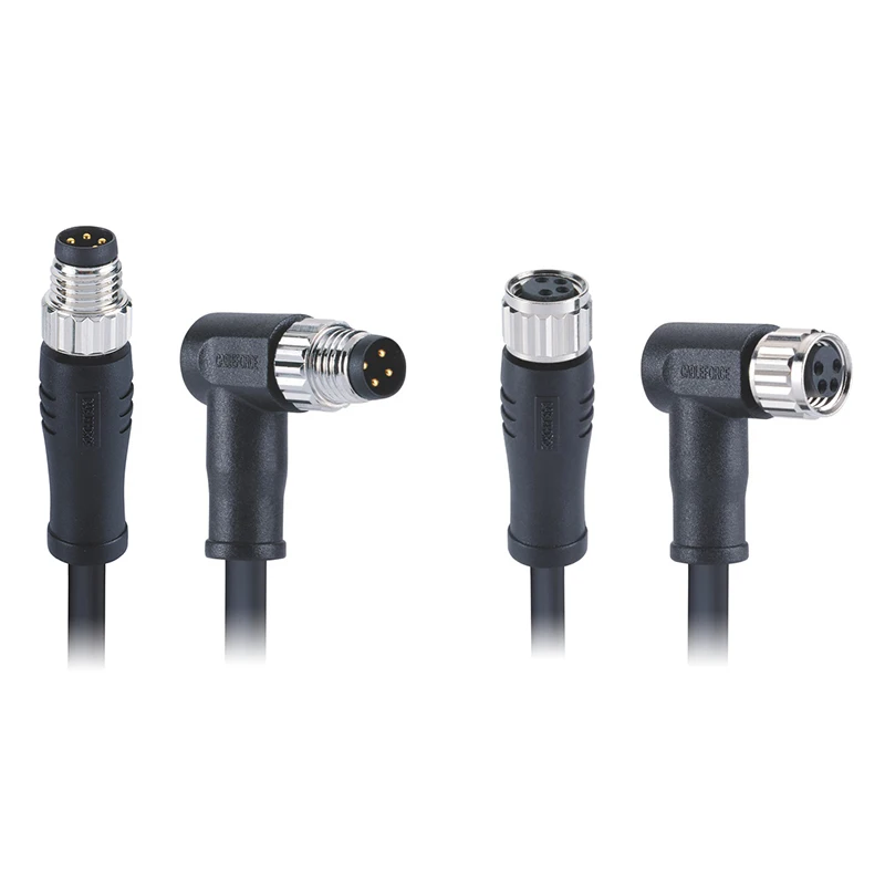 Cableforce M8 Male Female 3 4 5 6 8 Pin Un-Shielded Connector Molded 1/2/5/10 Meter Cable M8 8 Pin Waterproof Cable Connector