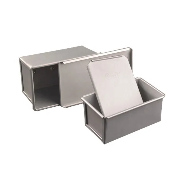 250/450/750 Anodized Aluminium Bread Loaf Pans Non Coated with Lid Cover Mini Medium Loaf Pan Toast Baking Mold Baking Box