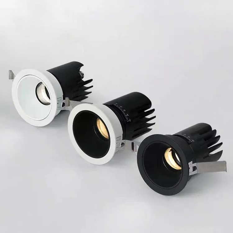 Smart wifi 0-10v dali 24v dimmable cct led cob downlight black adjustable beam angle spot light black tuya downlight