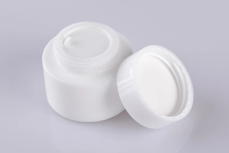 High quality white ceramic luxury glass lotion bottle cosmetic jar set 30ml 50ml 100ml 120ml