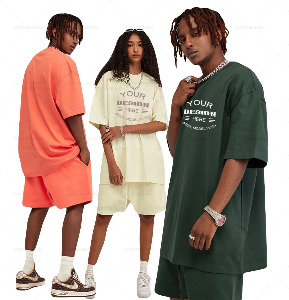 Custom Logo Plus Size T-shirts Tracksuit Man Track Suits 2 Pieces Jogging Suits For Men Custom Men Oversized T Shirt Shorts Set