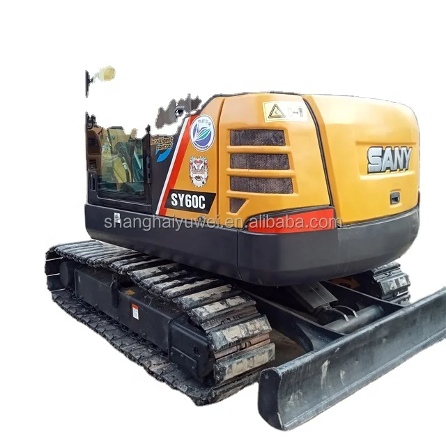 6 tons used Chinese sany sy 60 c crawler excavator with lower working hours