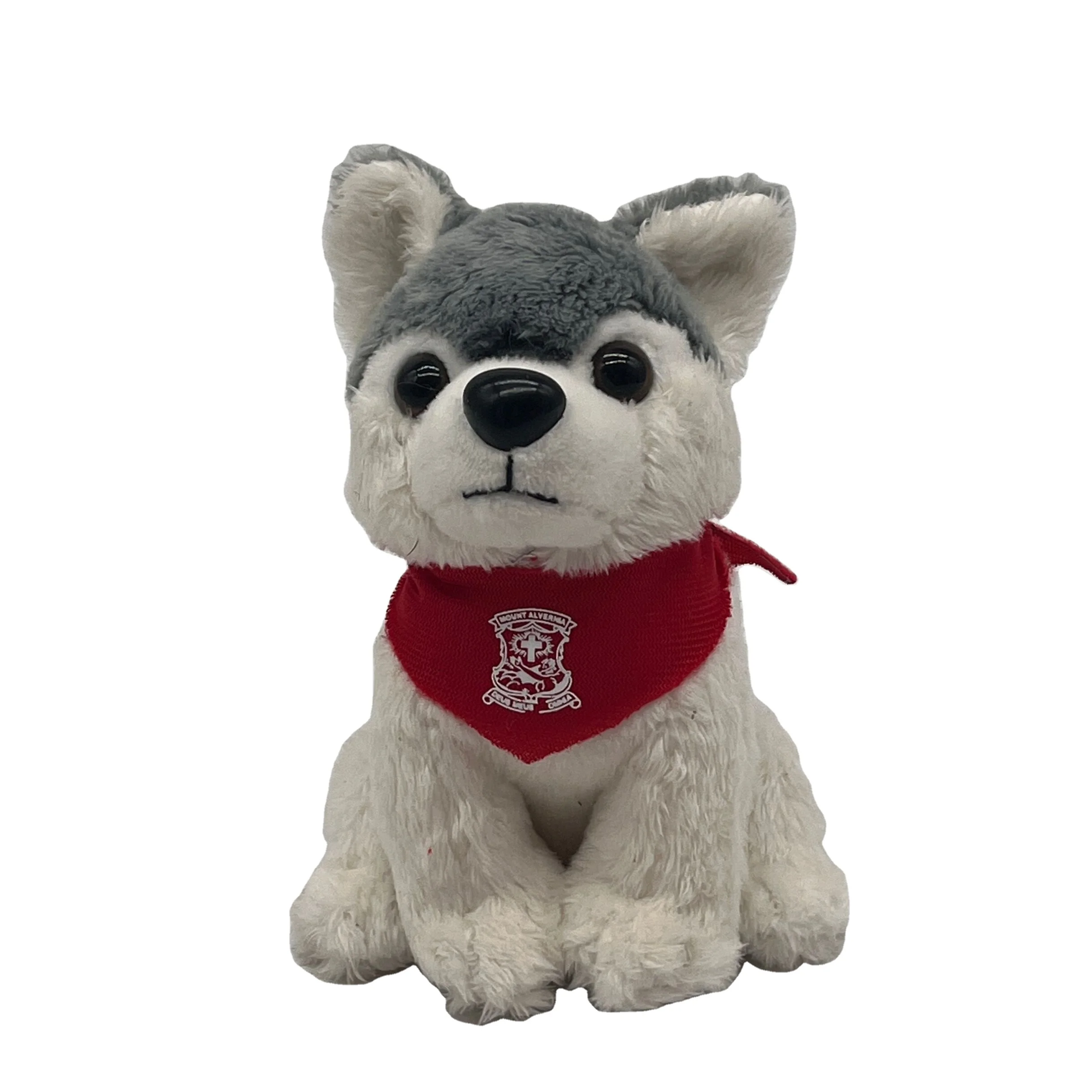 wholesale Custom Realistic Cute Sitting Siberian Husky Plush Toy keychain stuffed Dog toy