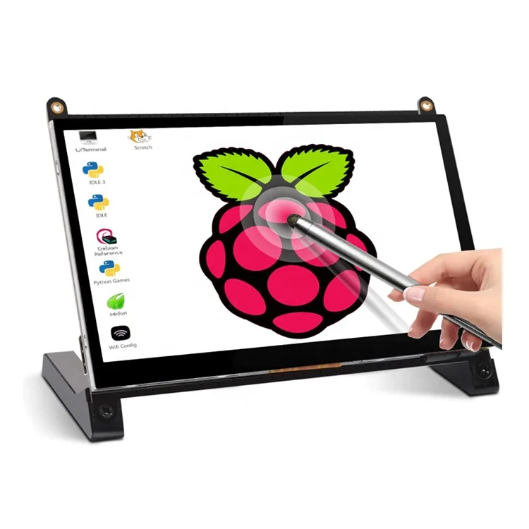 7 Inch Raspberry Pi Touch Screen With Dual Speakers 1024x600 Portable Capacitive Ips Display