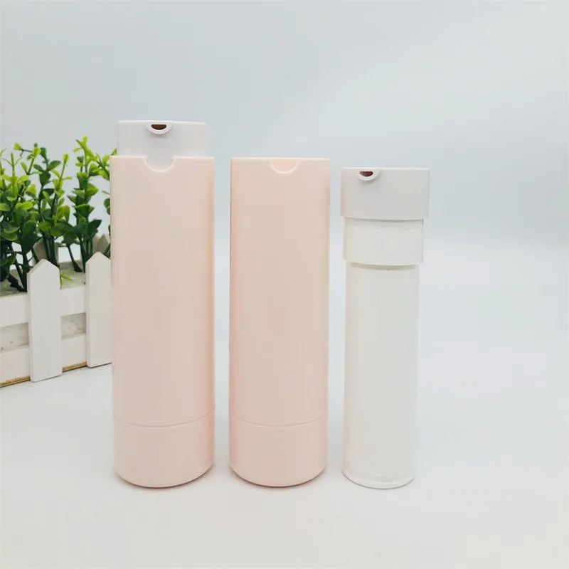Custom Color New Design Twist Up Empty Refillable Plastic Airless Pump Bottles for Cream and Lotion Cosmetics