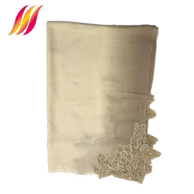 Women Fashion Wool Embroidery Scarf Solid Color with low MOQ and low price