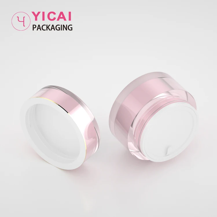 Empty Luxury Acrylic Skincare Plastic Double Wall Cosmetic Face Cream Plastic Jars With Lids Packaging 5g 10g 20g 30g 50g